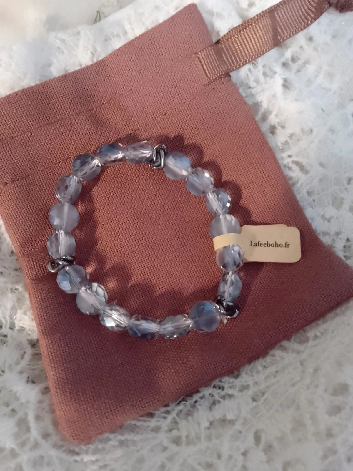 Bracelet en perles de cristal abaques à facettes lumineuses
